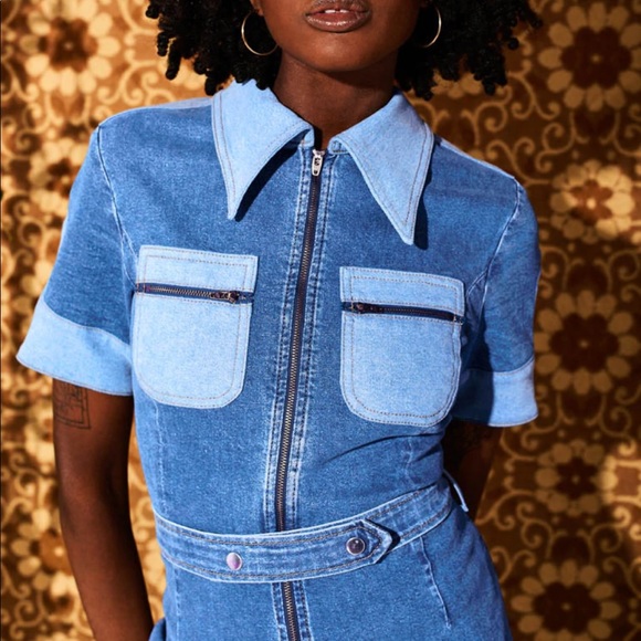 Ramble On Denim Zip Jumpsuit from The Hippie Shake. - Picture 3 of 6